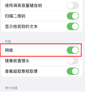 东莞生态园苹果手机维修网点分享iPhone如何开启九宫格构图功能 